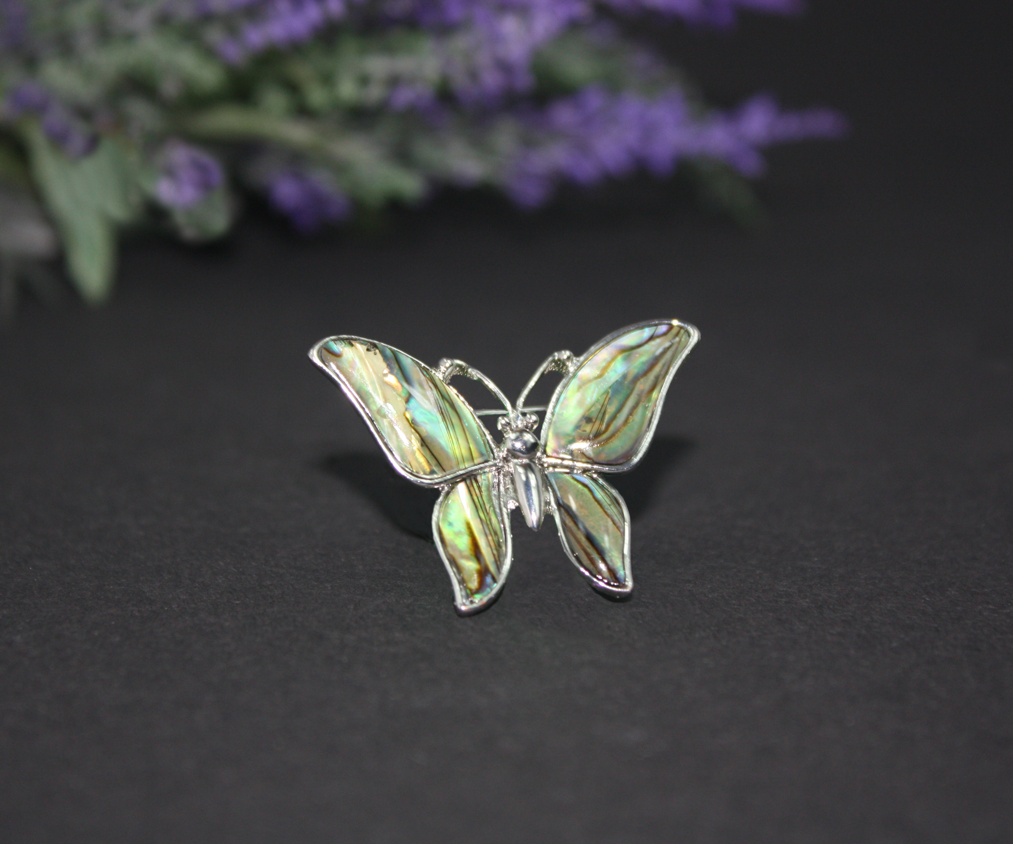 Elegante Brosche Schmetterling aus Paua-Muschel