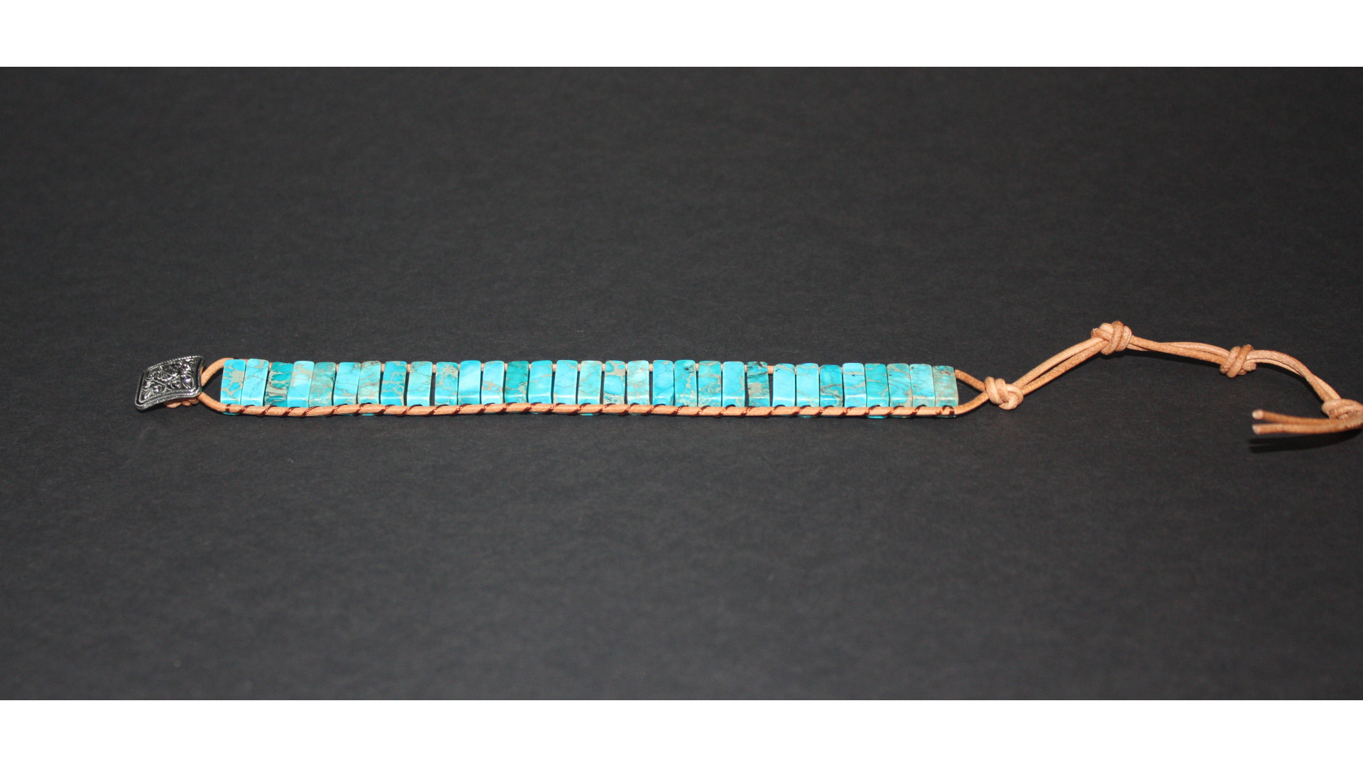 Ethnisches Armband aus Naturstein und Leder für Männer und Frauen