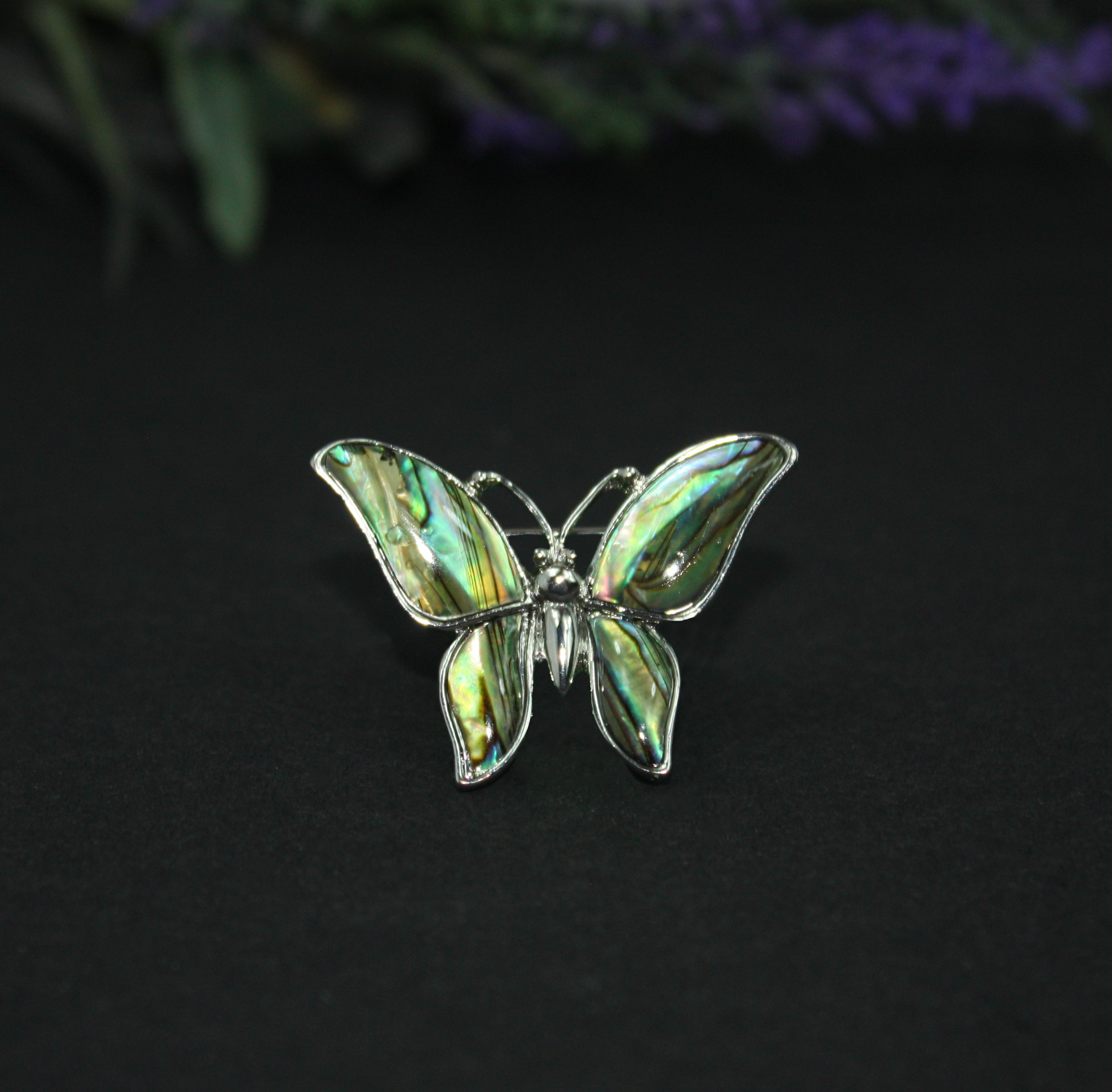 Elegante Brosche Schmetterling aus Paua-Muschel